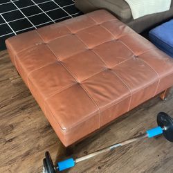 Leather Ottoman W=3ft L=3ft H=20”