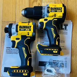 DEWALT 20V XR 1/4” 3-Speed Impact Driver and 1/2” Hammer Drill Combo (Bare Tool)