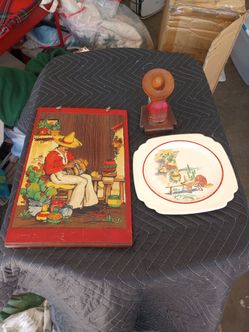 Three piece vintage Mexico decor vignette