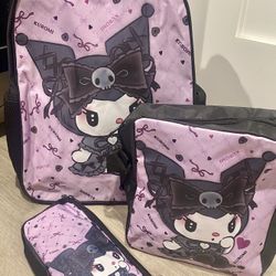 Sanrio Kuromi (Kuku) Backpack Set