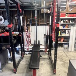 Warrior FreeStanding Folding Cable Pulley Power Rack Cage/Rack 