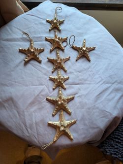 Gold starfish ornaments