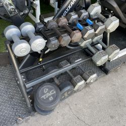 Dumbbells with rack