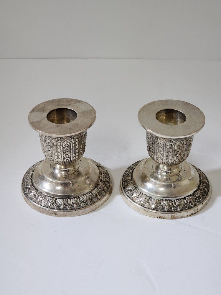925/427.7g Silver Candle Holders 2.5"