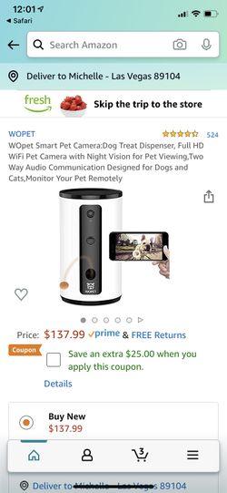 DOG CAMERQ WITH TREAT DISPENSER