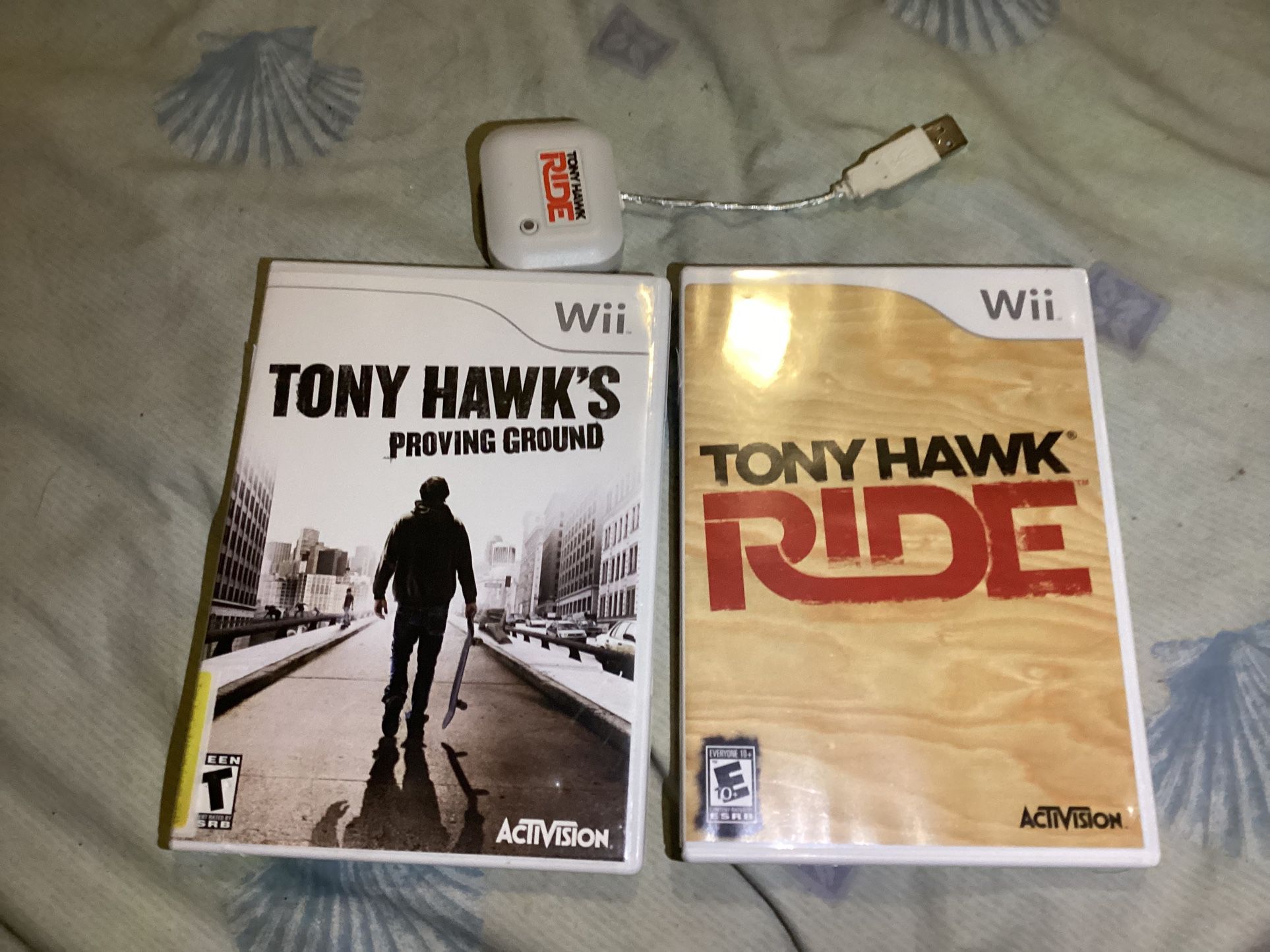 Tony Hawk Proving ground And Tony hawk Ride With Tony Hawk Ride Wireless Controller dongle for Nintendo Wii