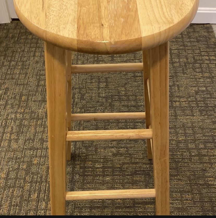 29 “ Wooden Bar stool. Natural