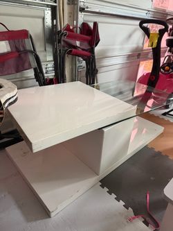 White Gloss coffee with Glass Top