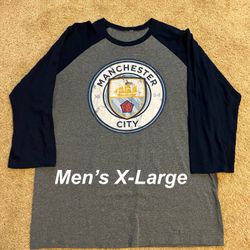 NIKE FC / Manchester City MAN CITY MCFC PL Premier League Soccer Futbol Baseball T-Shirt / COOL SHIRTS / Men’s X-Large / Like New w/o Tags!!