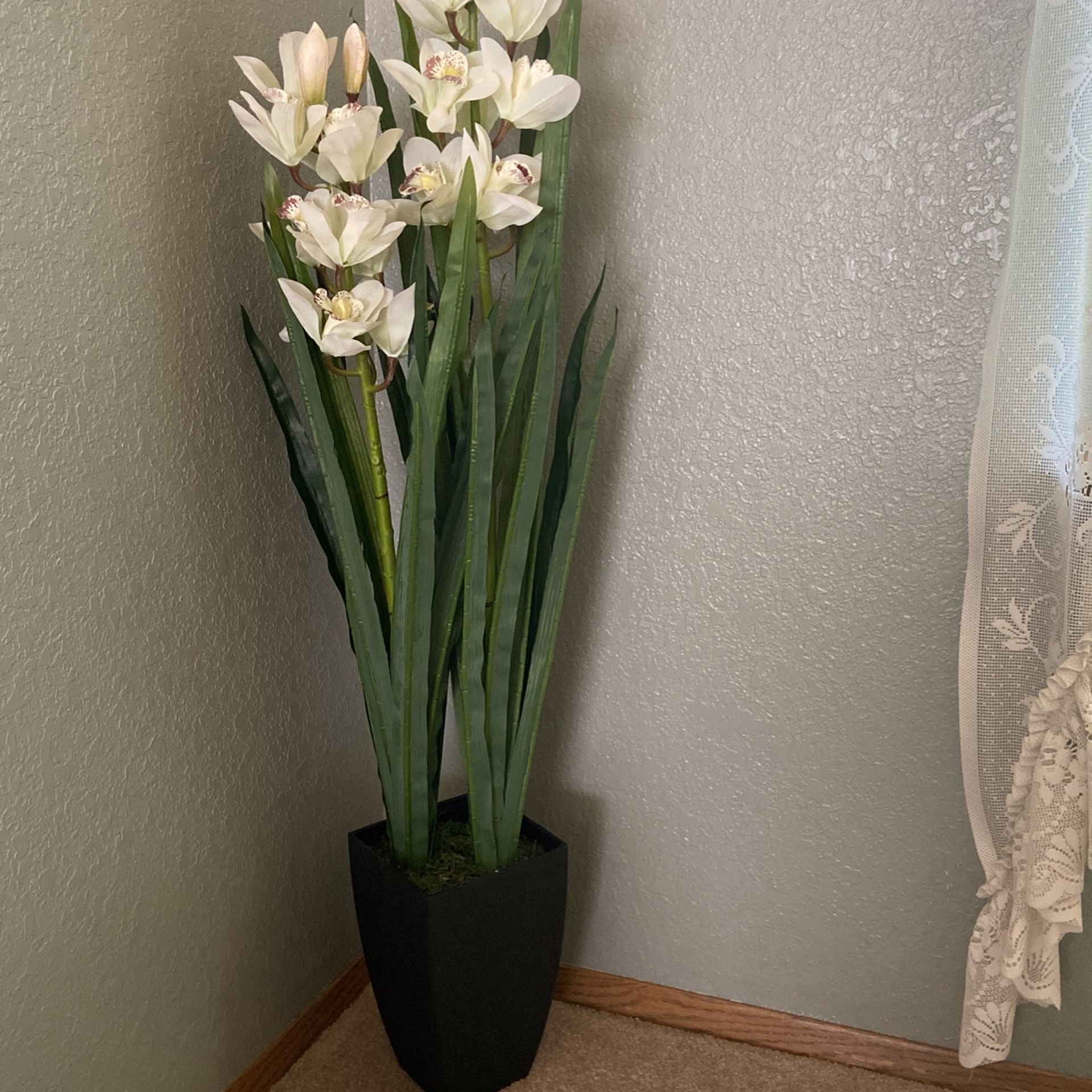 Artificial Flowers In Black Pot