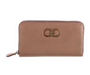 Wallet, Salvatore Ferragamo Gancini Logo Leather Continental Wallet