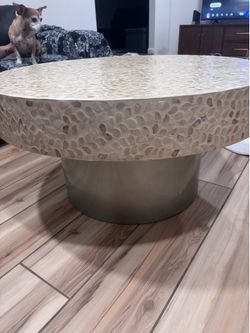 Linon - Jaylah Capiz Coffee Table