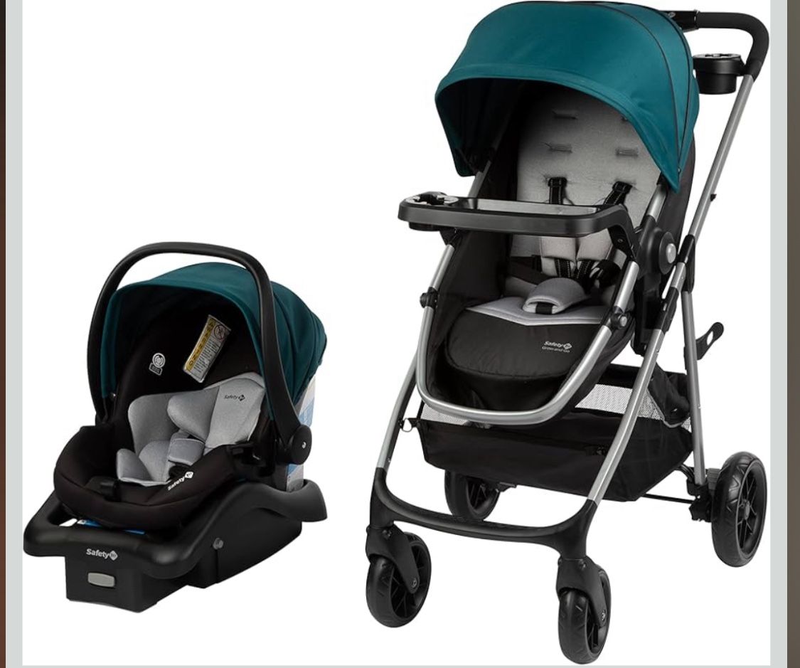 Safety 1st Grow and Go Flex 8-in-1 Car Seat Stroller Combo, Baby Stroller Travel Systems for Infants 4-30 lbs, Stroller and Carseat Combo Set, Forest 