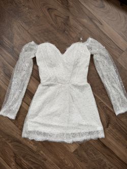 White Mini Bridal Dress For Reception