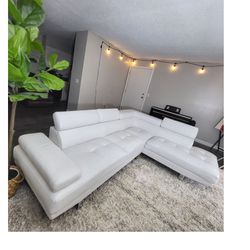 White Leather Sectional Brand New 