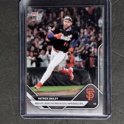 Topps Now Patrick Bailey Walk Off Inside The Park Home Run Card - SF Giants