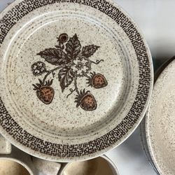 Strawberry Speckled Dish Set