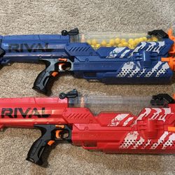NERF Rival Nemesis MXVII-10K Blaster, very powerful nerf gun, Blue and red