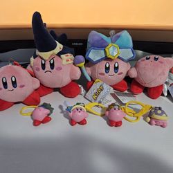 "Official Nintendo Kirby Plush & Keychain Lot (8 Pcs) - San-Ei All Star Collection"