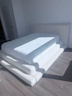 Upholstered Bed Frame + memory foam mattress