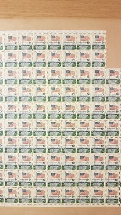 96 US Stamp Sheet 6 Cent USA Flag Postage