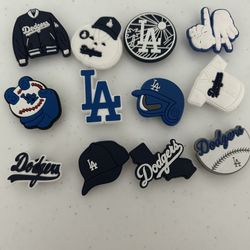 Lot Of 12 Dodgers Shoe Charms 