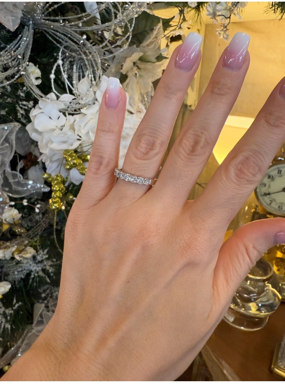 10K Gold Ring Band With Natural Diamonds