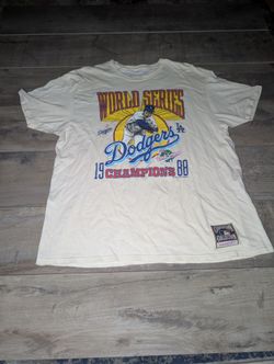 Mitchell & Ness LA Dodgers World Series Shirt Mens XL White Short Sleeves