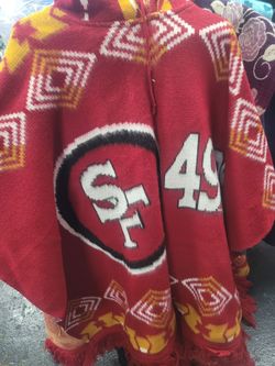 San Francisco 49ers Knit Poncho with Fringe