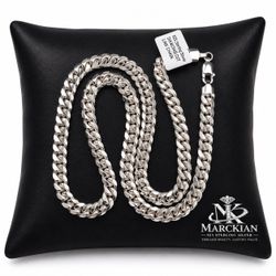 925 Sterling Silver Cuban Link Chain Men’s Necklace Size 26”
