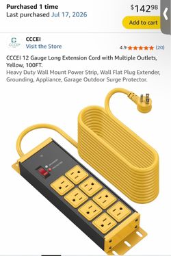 100Ft Extension Cord Power Strip - Brand New