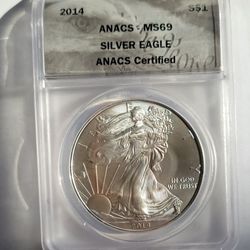 2014 Silver Eagle Dollar Graded MS69