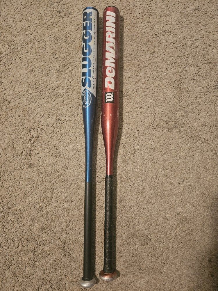 Softball Bats 34" and 33" 