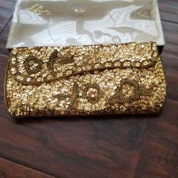 Gold Glitter Clutch