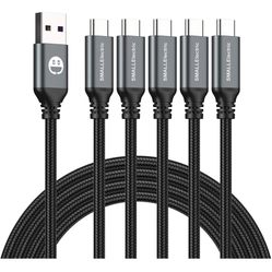 USB Type-C to A Cable 5pack 6ft Braided Fast Charging 3A Quick Charger Cord, 6 Foot Compatible iPhone 16/15,Samsung Galaxy S10 S9 S8 Plus, Note 10 9 8