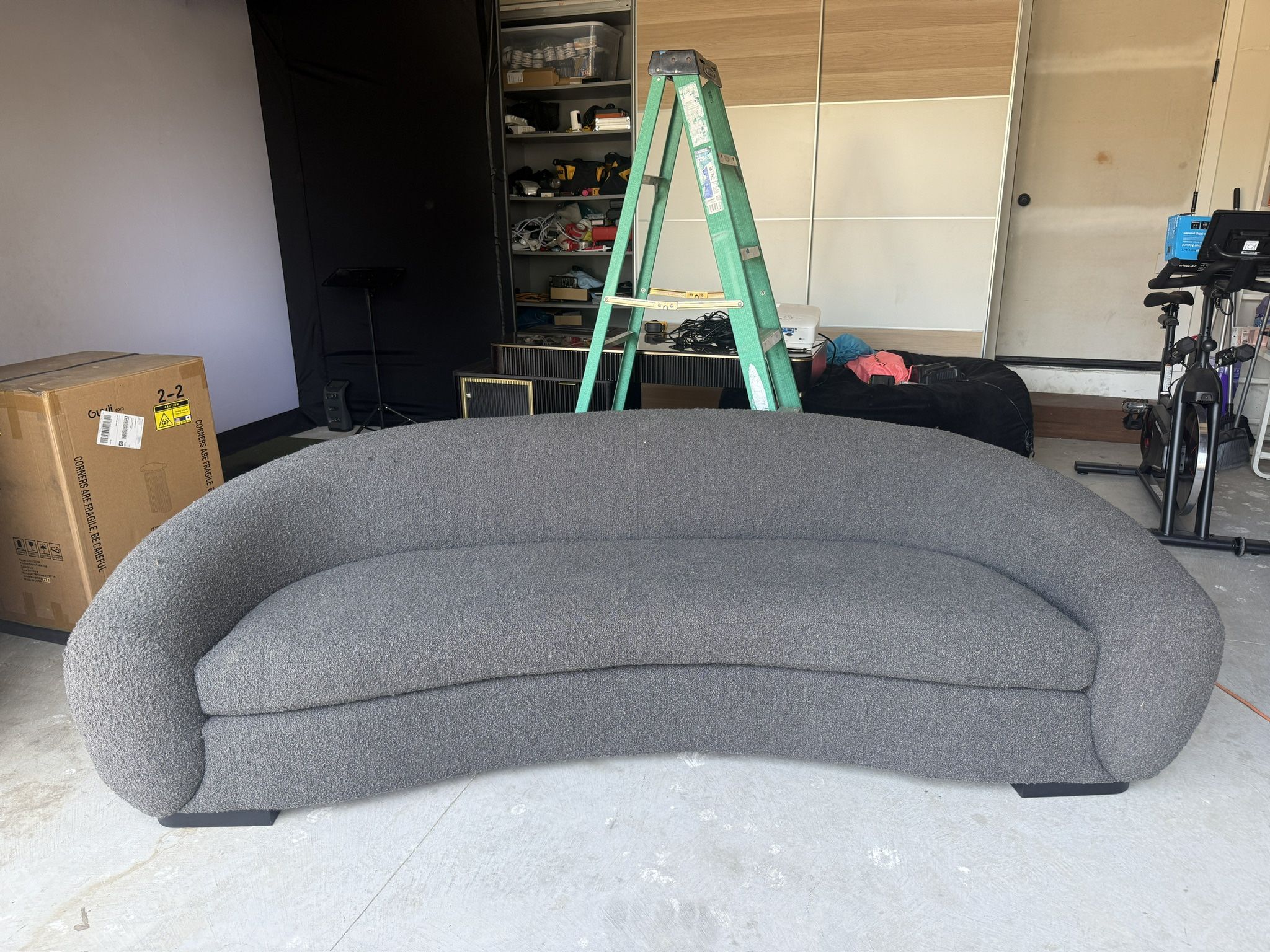 Grey Boucle Couch