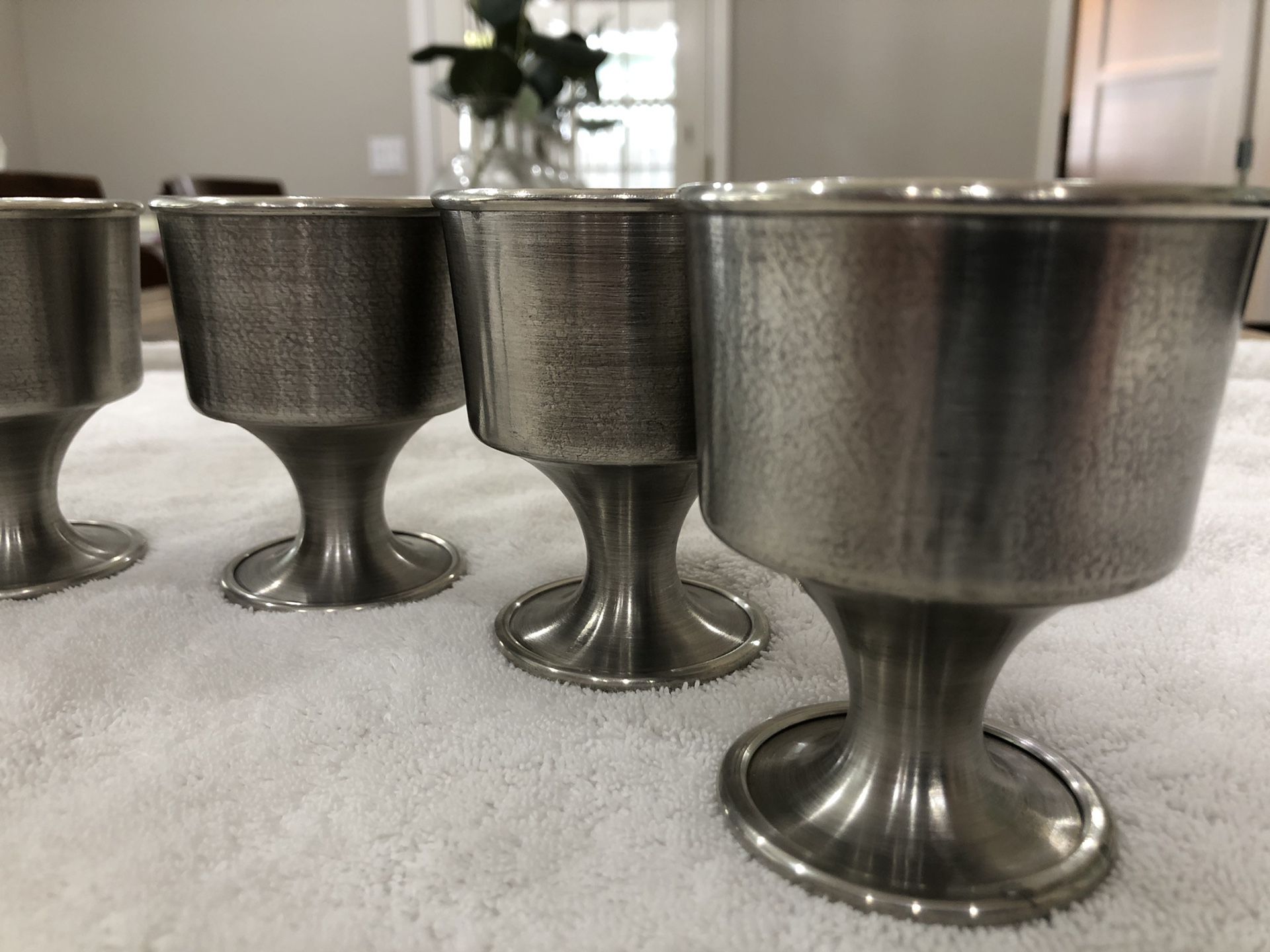Vintage Swedish Pewter Goblets Cups - Set Of SIX (6)