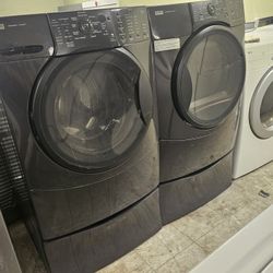 Black Kenmore Washer And Electric Dryer Matching  Set Working Perfectly Fine Very Clean Super Capacity I Can Deliver To You 90 Days Warranty 