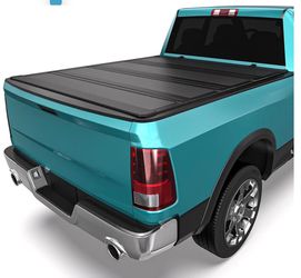 LEDKINGDOMUS Low-Profile Hard Quadfold Tonneau Cover for 2019-2026 Ram 1500 New Body 6.4 Feet Bed|Low-Profile Hard Quad-Fold Truck Bed Cover Compatibl
