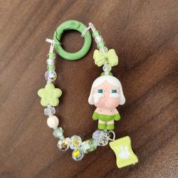 CRYBABY Key/Phone Chain, mini Cute Handmade-Green