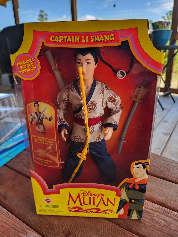 NEW VINTAGE 1997 Disney's Mulan Captain Li Shang Doll Mattel No. 18897