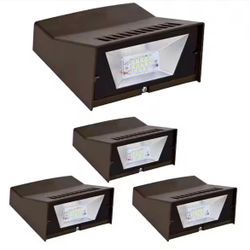 75-Watt Integrated LED Bronze Dusk to Dawn Photocell Sensor Commercial Security Outdoor Wall Pack Light 5000K, 4-Pack.   Feit Electric Model # S5/WPK/