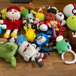 Huge Plush Lot Plushie Fun Toy Soft Some New Pokémon, Transformers, Squishmallow, Chuck E Cheese, Great Wolf, Snoopy, Animals, Cute 