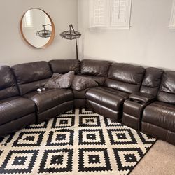 Basset Leather Sectional 