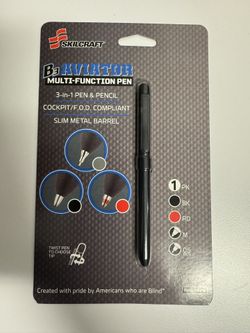SKILCRAFT B3 Aviator Multi-function Pen Black/Red Ink, Medium Point with Pencil