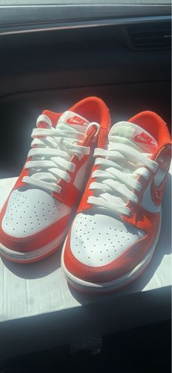 Nike Dunk Low Orange White Sneakers Size 7