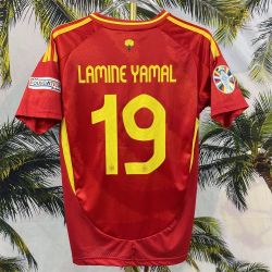 YAMAL Euro 2024 Spain home No.19 football jerseys soccer fan edition tracksuit
