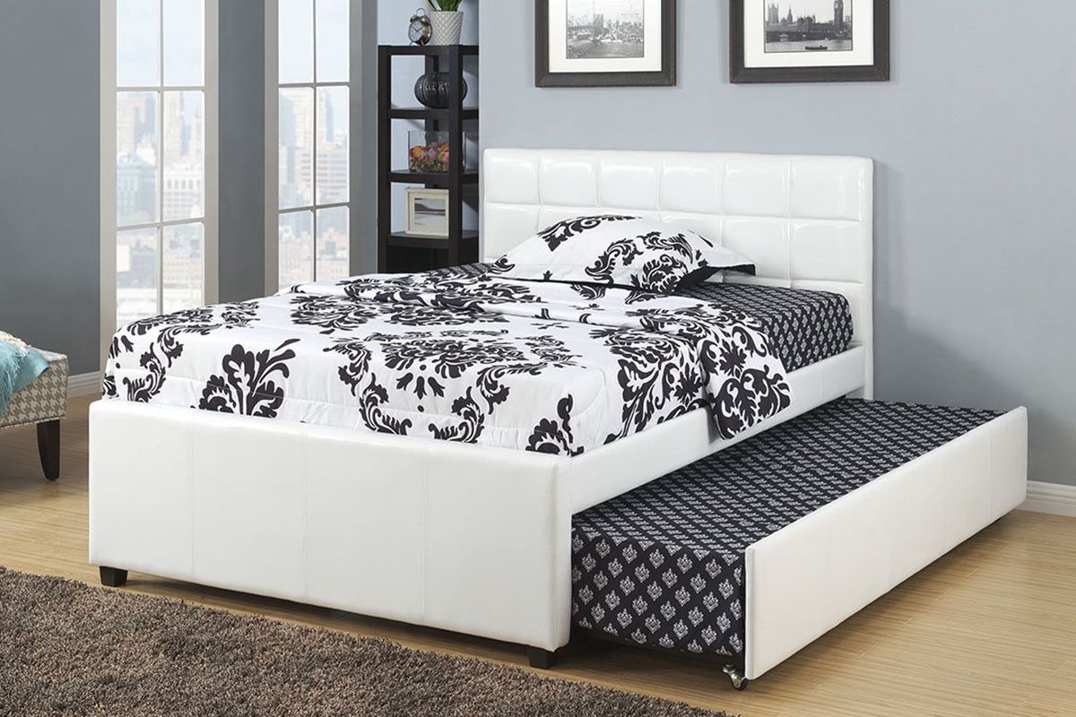 White Full Bed With Trundle - Mattress Sold Separate