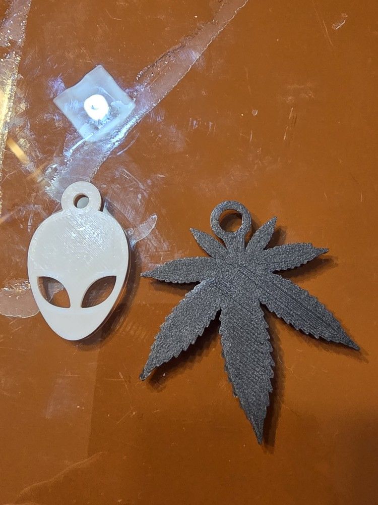 X2 3D Printed Keychain Ornaments Alien / Leaf