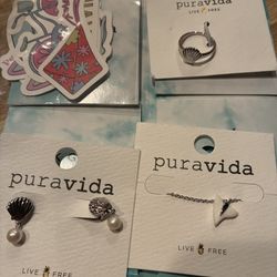 Pura vida Earrings, Ring And Necklace Set